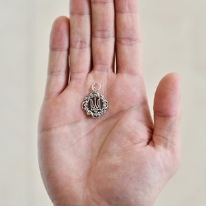 May include: A silver pendant featuring the Ukrainian trident symbol, surrounded by a wreath of leaves.