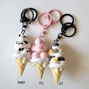Cute Animal Charm Keychain, Cute Plastic Keychain, Backpack Charm, Bag Accessory, Keychain Charm, Couple Accessory, Gifts for Her, For Kids