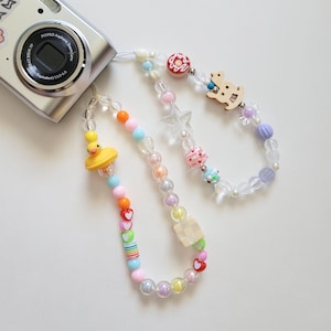 Duck Beaded Phone Charm, Cute Wrist strap, keychain, purse accessory, cute lanyards, wrist accessory, beaded phone strap chain, key charms