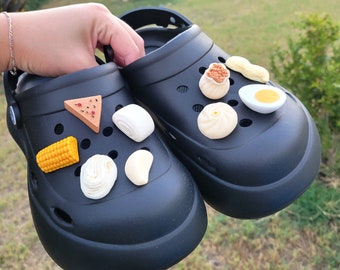 3D Food Shoe Charms Set, Realistic Croc Charms