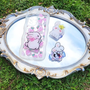 Süßer Häschen Handy-Griffhalter, Kawaii Handy-Halter, Griptok. Häschengriffe, niedliche Telefonständer, iPhone / Samsung-Griff, Kopfhörergriff, für Kinder