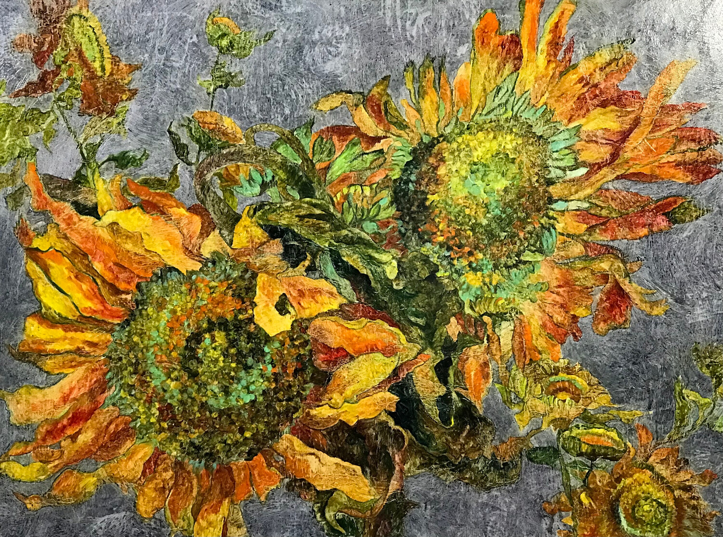 油絵 絵画 【sunflower】 ZXHYWYM Sunflower Canvas Wall Art Vintage Sunflower Painting
