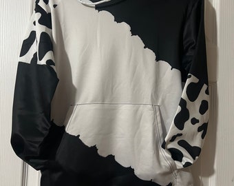 100% Polyester Sublimation Blank Hoodies Light Weight cow and leaopard print