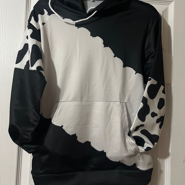 100% Polyester Sublimation Blank Hoodies Light Weight cow and leaopard print