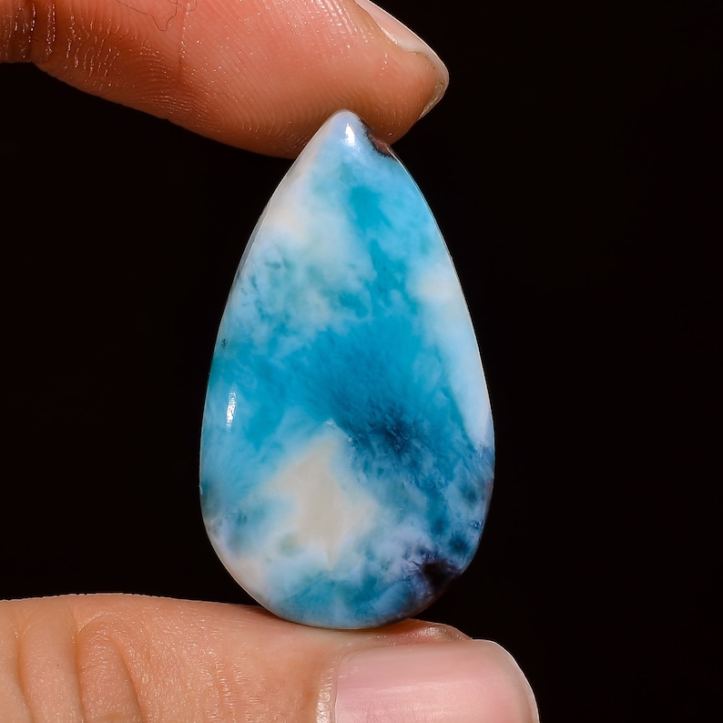 30X17X5 MM Dazzling Top Grade Quality 100/% Natural Larimar Pear Shape Cabochon Loose Gemstone For Making Jewelry 27 Ct