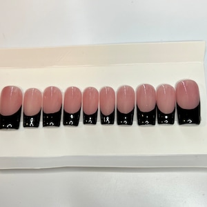 Classic Black French Tip Press on Nails