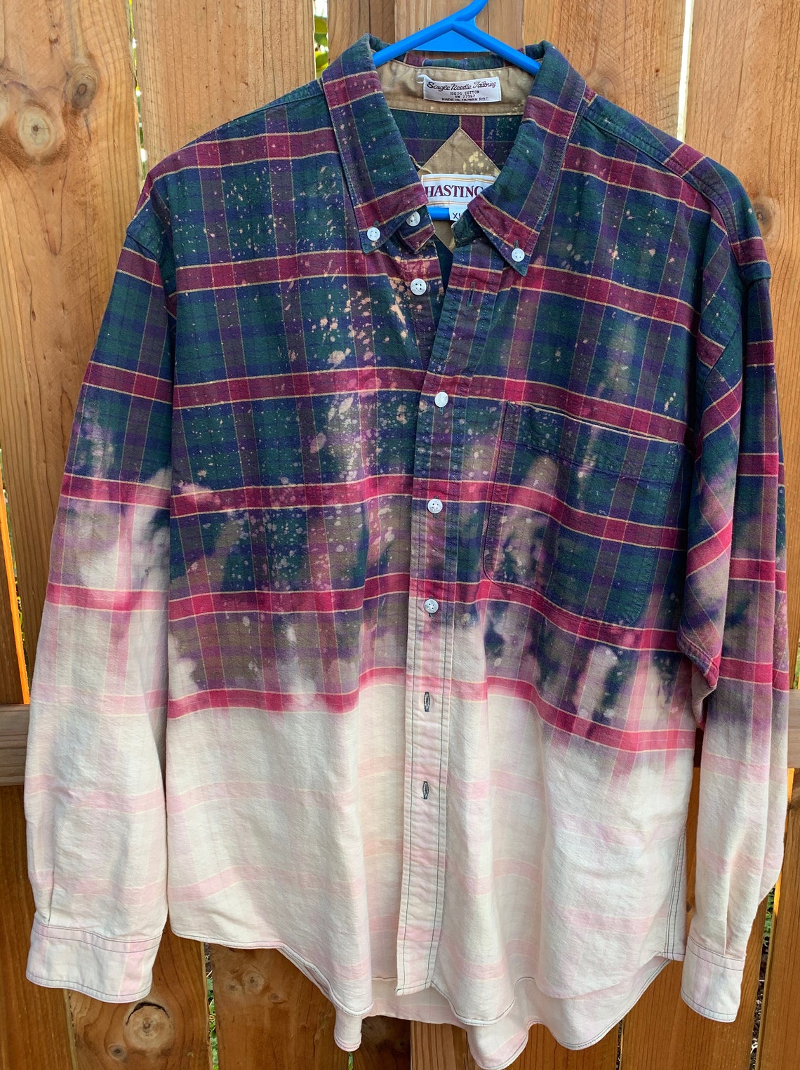 Bleached Flannel / Distressed Flannel Shirt / Grunge / Acid | Etsy