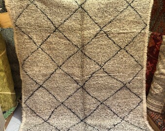 Vintage Moroccan rug, Beni ourain rug, Authentic Moroccan rug, Berber carpet, Genuine Wool rug, Handmade rug, Beni ourain style, Area rug
