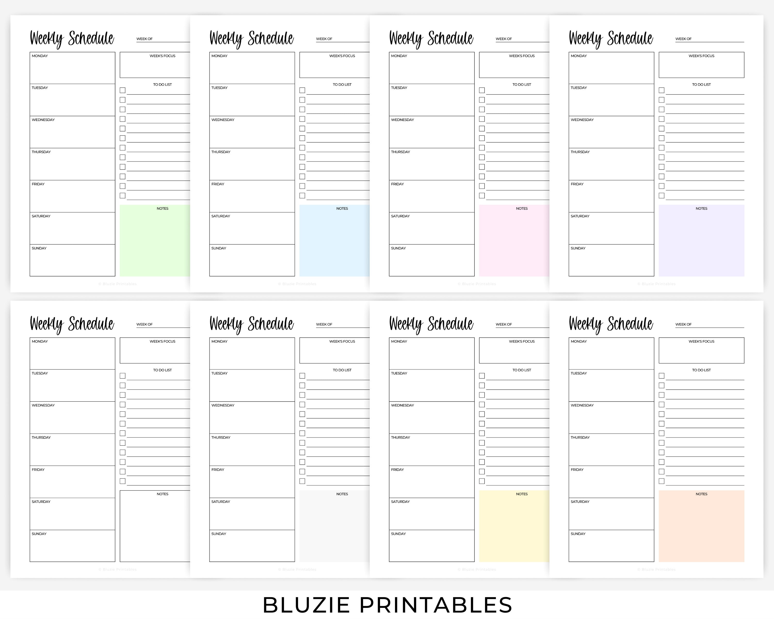 Printable Weekly Planner, Weekly Planner Printable, Week at A Glance ...