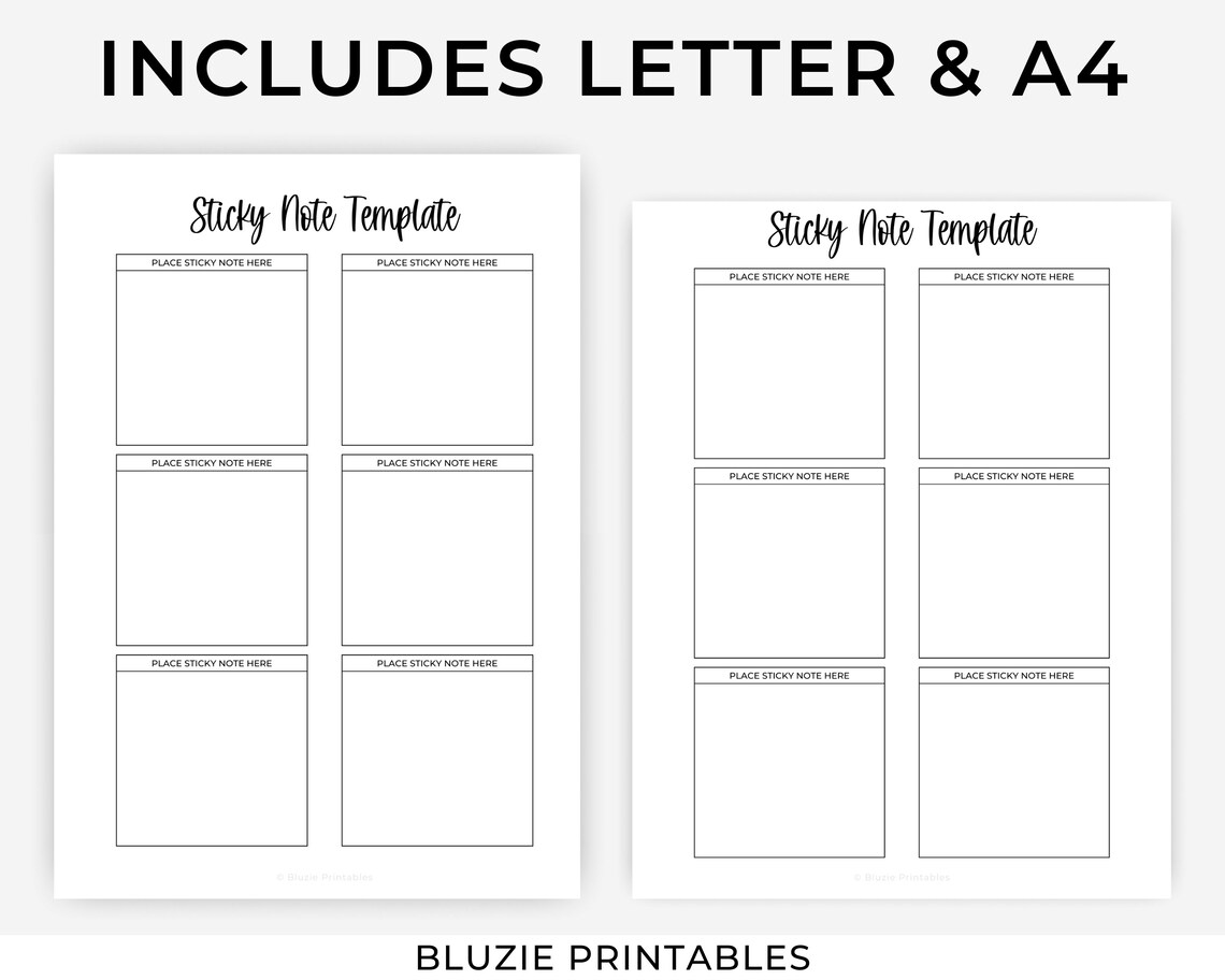 Printable Productivity Sticky Notes, 3x3 Inch, Task List, To-do List ...