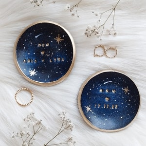 Personalised Galaxy Ring Dish || Jewellery Trinket Dish , Engagement ring holder Christmas present  Bridesmaid Bride wedding Birthday gift