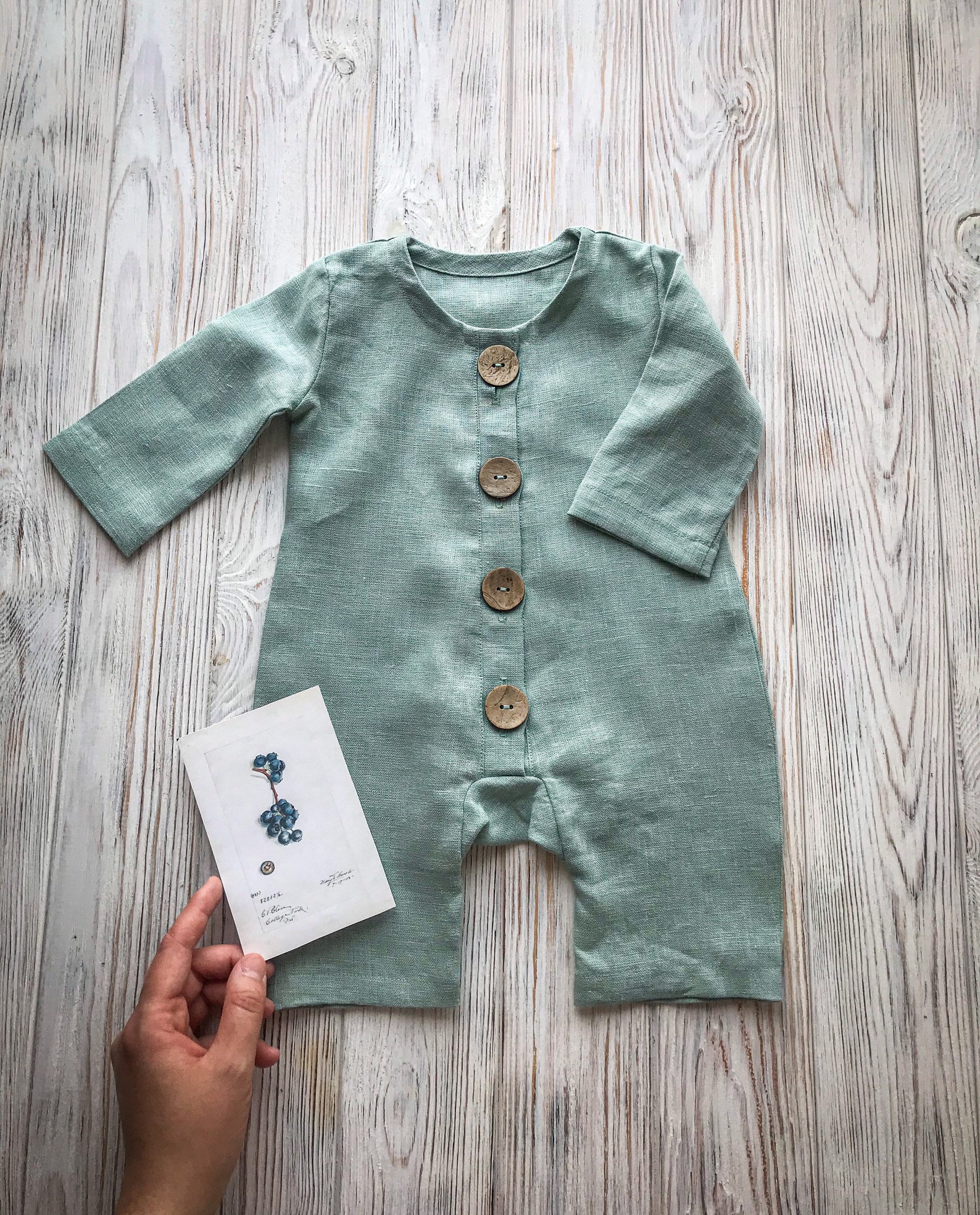 Linen baby romper / linen newborn clothes / toddler jumpsuit / Etsy