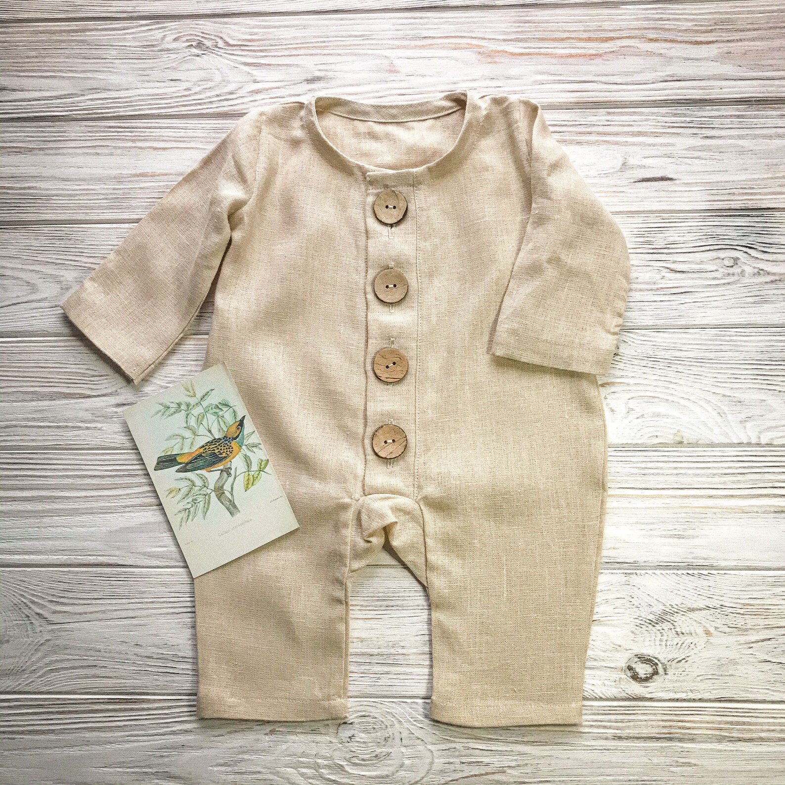 Linen baby romper / linen newborn clothes / toddler jumpsuit / Etsy