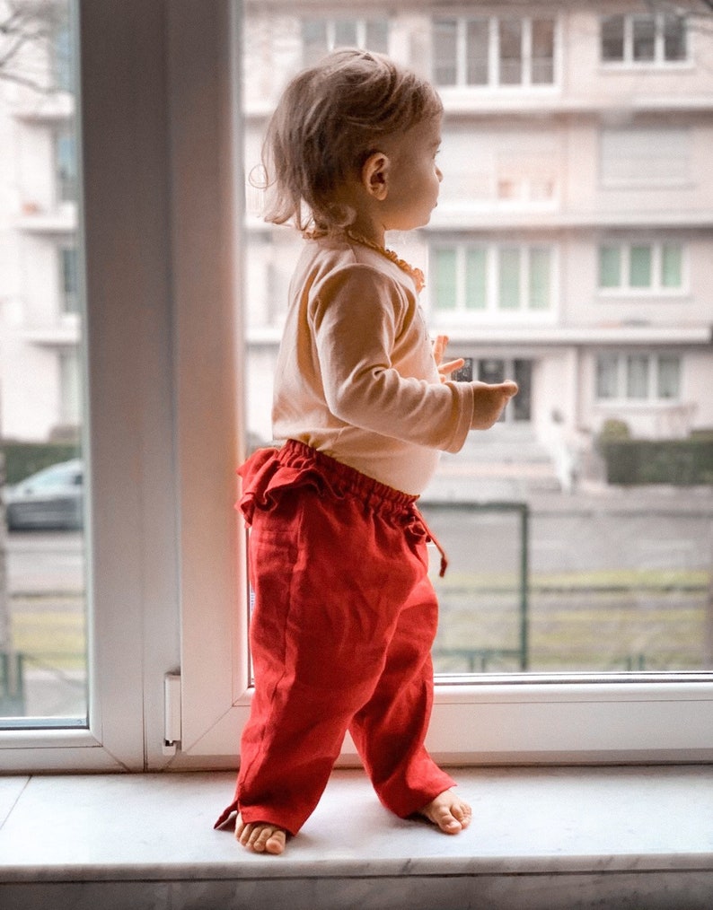 Toddler Linen Pants With Ruffles / Linen Kids Clothes / Linen Etsy
