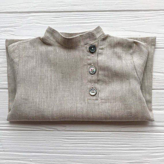 Linen Boy Shirt / Linen Baby Boy Wedding Outfit / Natural Etsy