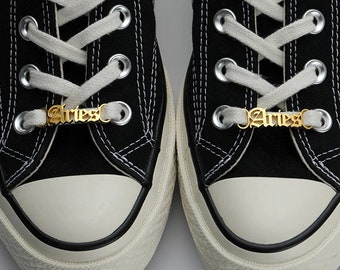 Personalized Name Shoe Buckle, Custom Shoe Rope, Shoe Lace Tag, Initial Letters Name Jewelry, Name Shoe Charm Clip, Vintage Shoe Buckle