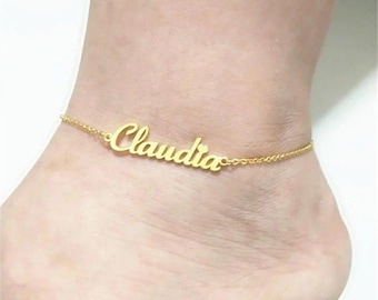 Custom Name Anklet, Personalized Handmade Letter Ankle, Boho Adjustable Foot Chain Ankle, Girl's Initial Ankle, Dainty Anklet, Ankle Jewelry