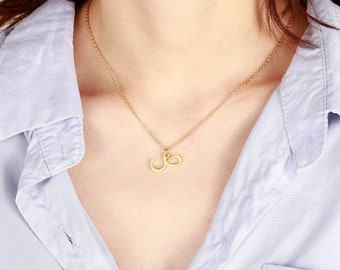 Arabic Initial Letter Necklaces, Custom Alphabet Pendant Jewelry, Personalized Arabic Letter Jewelry, Women's Gold Pendant Necklace Gift