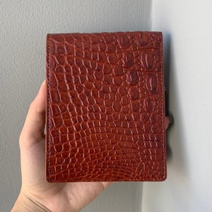 Bruine echte al-li lederen huid bifold portemonnee voor mannen, handgemaakte lederen portemonnee, cadeau voor hem, lederen portemonnee mannen,