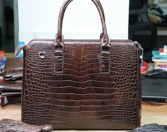 Genuine alligator handbag for men, crossbody men, genuine leather handbag, handbag men, Luxury Designer Leather handbag For men Active