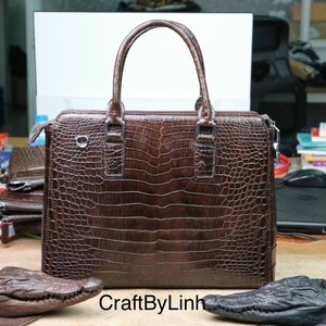 Genuine alligator handbag for men, crossbody men, genuine leather handbag, handbag men, Luxury Designer Leather handbag For men Active