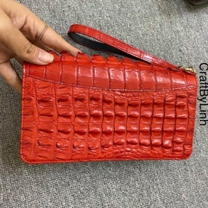 Carteira de embreagem de couro original premium masculina e feminina com 2 zíperes 100% feita à mão com pele original real