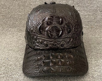 Genuine Al-li hornback Leather Skin, Handmade cap,Handmade Leather Hat, Gift for him, leather wallet men,