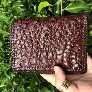 Echte Al-li lederen huid bifold portemonnee voor mannen, handgemaakte lederen portemonnee, cadeau voor hem, lederen portemonnee mannen,