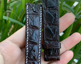 Brown Genuine alligator leather Watch Strap Band , gift for him, leather watch bands, Al-li watch strap, leather watch strap