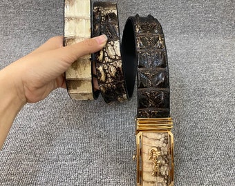 Premium Genuine Original Genuine alligator Leather Belt for Men, Mens handmade leather belt,hand stitched, made to fit your waist size