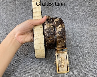 Premium Genuine Original Genuine alligator Leather Belt for Men, Mens handmade leather belt,hand stitched, made to fit your waist size