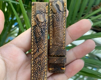 Ostrich leg leather Watch Strap Band , gift for him, leather watch bands, Ostrich watch strap, leather watch strap