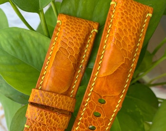24mm/22mm Ostrich leg leather Watch Strap Band , gift for him, leather watch bands, Ostrich watch strap, leather watch strap