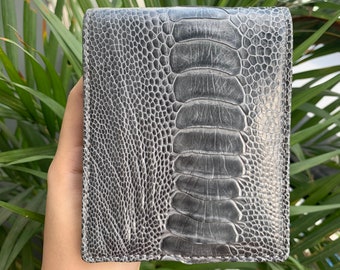 Premium Genuine Ostrich Leather Skin Bifold Wallet for Men,Handmade Leather wallet, Gift for him, leather wallet men