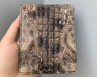Original Genuine Alligator Leather Skin Bifold Wallet for Men,Handmade Leather wallet, Gift for him, leather wallet men,