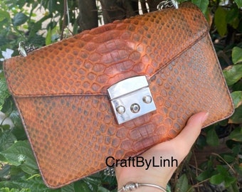 Genuine Python handbag for girl,fashion girl,handbag, Women Purse, leather handbag girl,  Luxury Designer Leather handbag For Women