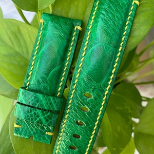 24mm/22mm Ostrich leg leather Watch Strap Band , gift for him, leather watch bands, Ostrich watch strap, leather watch strap