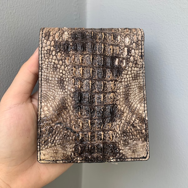Original Genuine Al-li Leather Skin Bifold Wallet for Men,Handmade Leather wallet, Gift for him, leather wallet men,