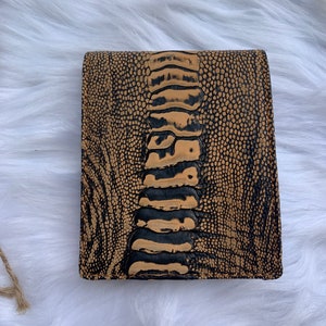 Premium Echte Struisvogel lederen huid bifold portemonnee voor mannen, handgemaakte lederen portemonnee, Cadeau voor hem, lederen portemonnee mannen