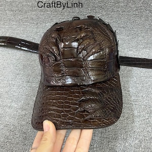 Piel de cuerno de Al-li genuina, gorra hecha a mano, sombrero de cuero hecho a mano, regalo para él, billetera de cuero para hombres,