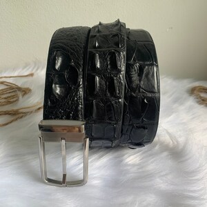 Black Genuine Al-li Leather Belt for Men, Mens handmade leather belt,hand stitched, made to fit your waist size
