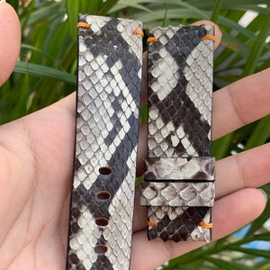 Python Snake leather Watch Strap Band , gift for him, leather watch bands, Python Snake watch strap, leather watch strap