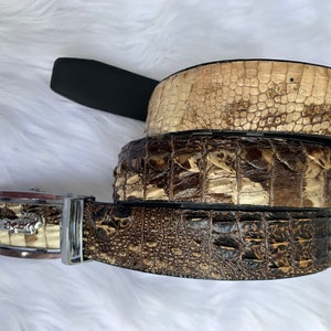 Premium Genuine Original Alligator  Leather Belt for Men, Mens handmade leather belt,hand stitched, made to fit your waist size