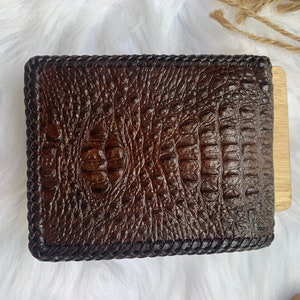 Bruine echte al-li lederen huid bifold portemonnee voor mannen, handgemaakte lederen portemonnee, cadeau voor hem, lederen portemonnee mannen,