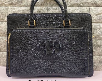 Genuine alligator handbag for men,laptop bag, crossbody men, handbag, leather handbag men, Luxury Designer Leather handbag For men Active