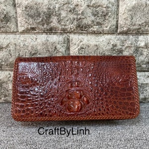 Cartera de cuero original premium de los hombres y de las mujeres con 2 cremalleras 100% hechas a mano de la piel original real