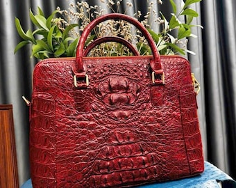 Genuine alligator handbag for men,laptop bag, crossbody men, handbag, leather handbag men, Luxury Designer Leather handbag For men Active