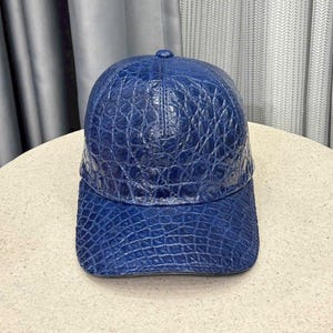 Echte alligatorhorn lederen huid, handgemaakte pet, handgemaakte leren hoed, cadeau voor hem, leren portemonnee mannen,