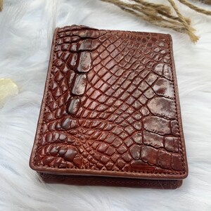 Bruine echte al-li lederen huid bifold portemonnee voor mannen, handgemaakte lederen portemonnee, cadeau voor hem, lederen portemonnee mannen,