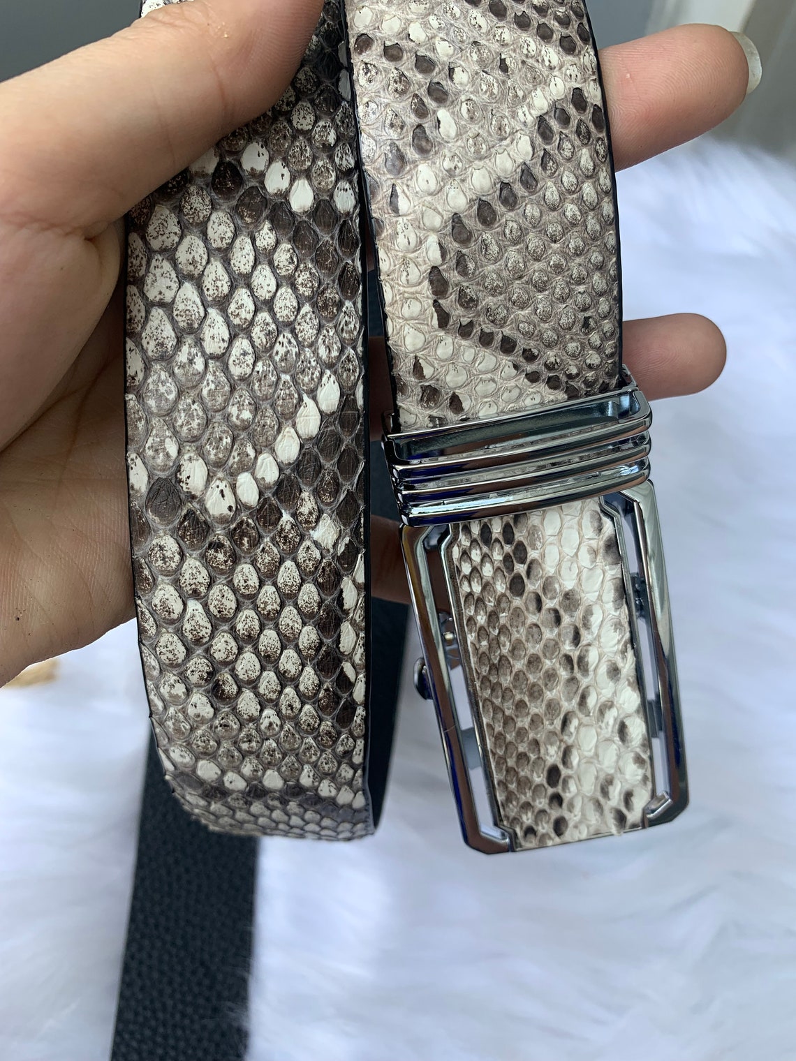 GENUINE Python Leather Belt for Men Mens handmade leather | Etsy